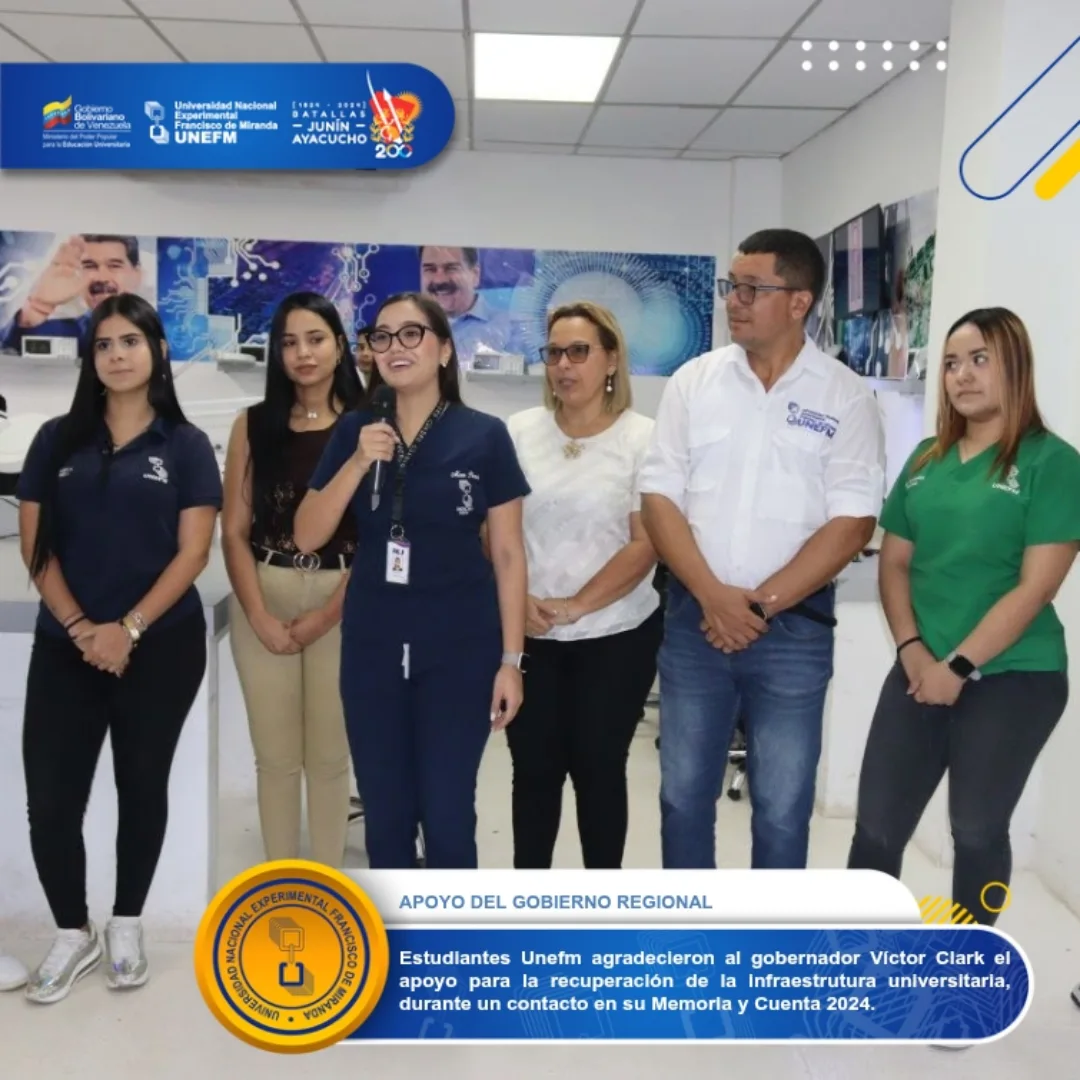 Unefm agradecida con el gobernador Víctor Clark por su apoyo